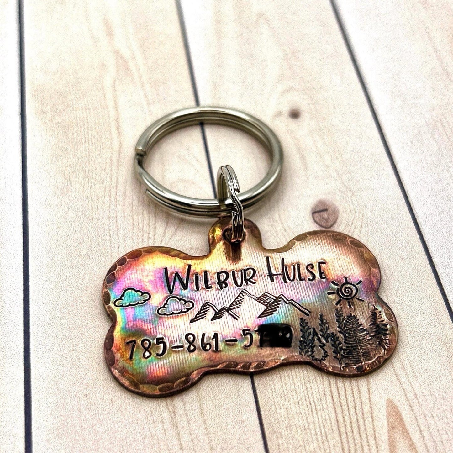 Personalized Dog Tag, Wolf Head Dog Tag