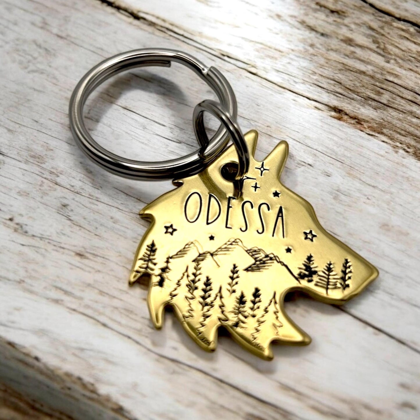 Personalized Dog Tag, Wolf Head Dog Tag, Pet Tags