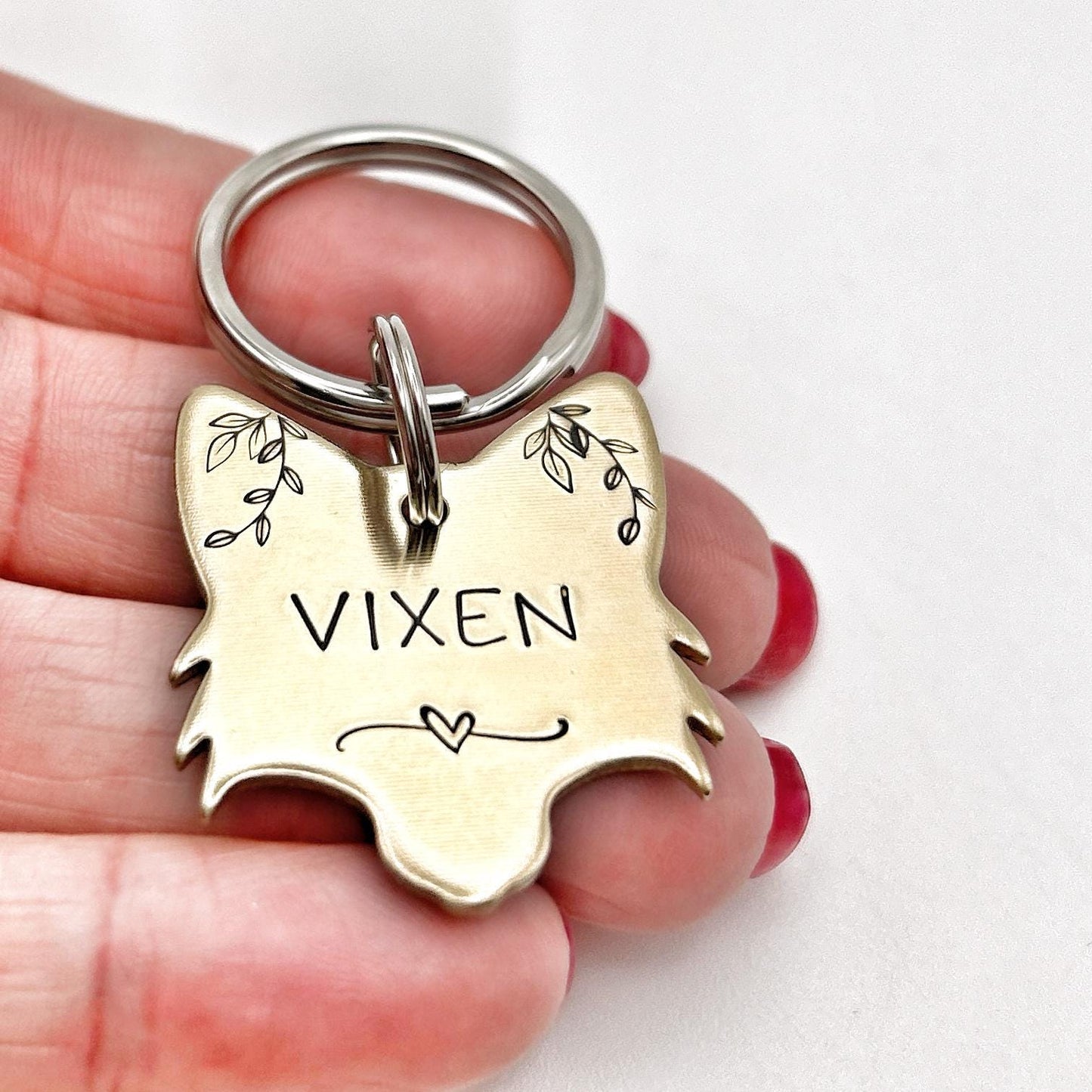 Médaille d'identification pour animal de compagnie, Tête de Renard, Médailles Animaux