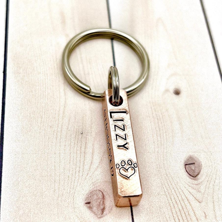 Dog ID Tag, Engraved Dog Tag, Copper Bar Dog Tag