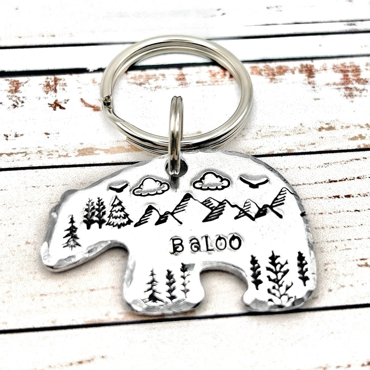 Médaille de Chien Personnalisée, Médaillon Ours, Médaille Personnalisée Ours