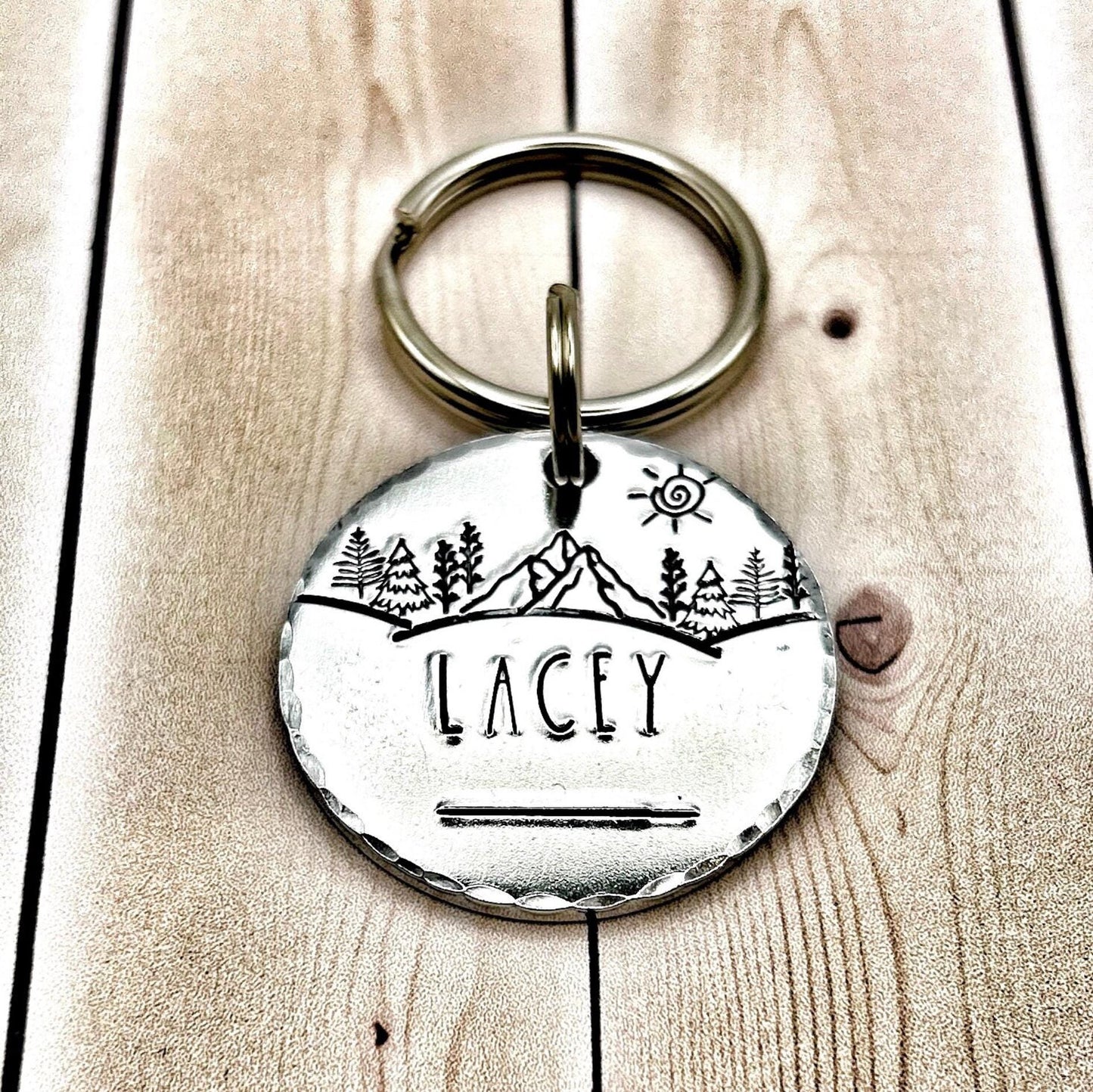 Personalized Dog Tag, Engraved Dog Tag, Mountain Dog ID Tag