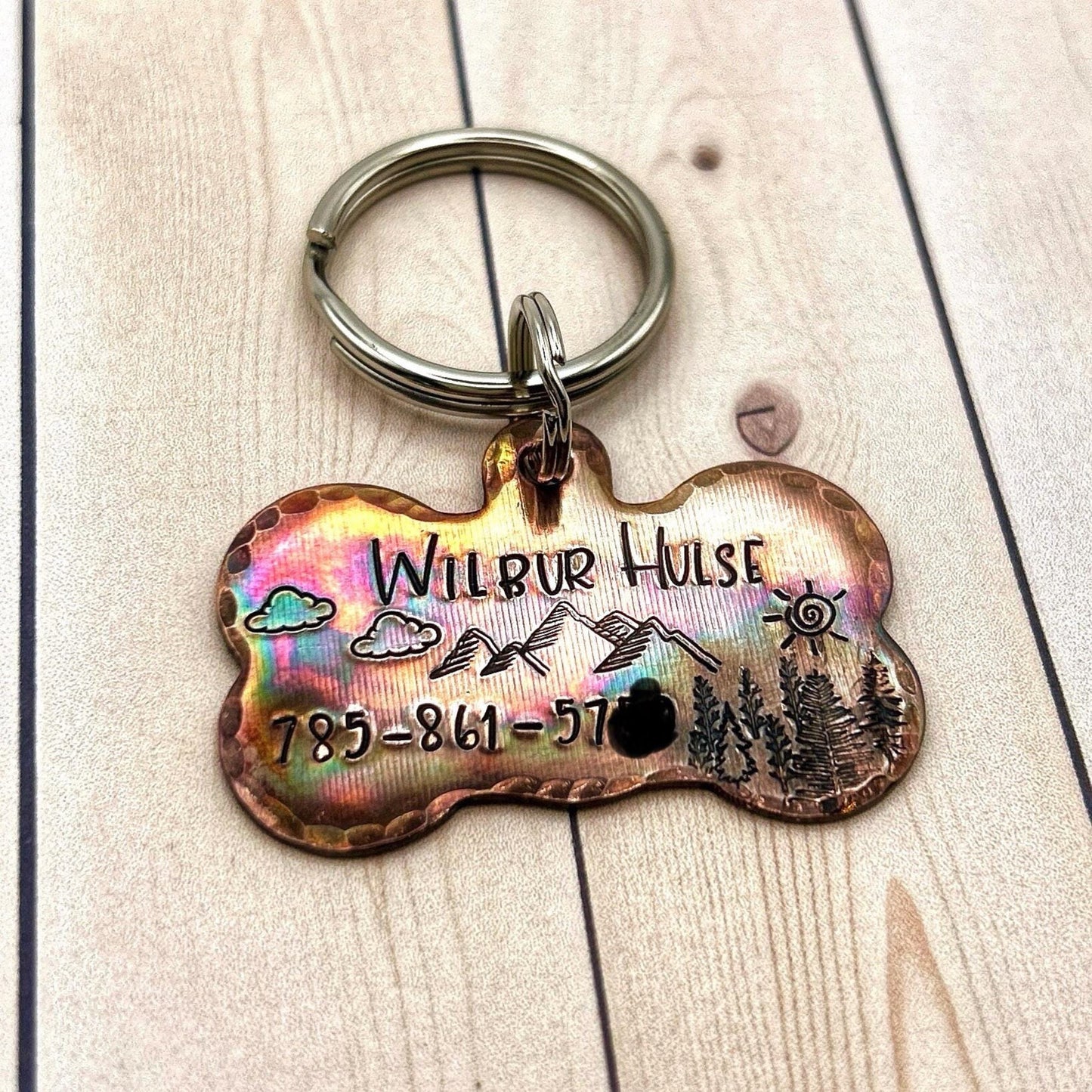 Personalized Dog Tag, Wolf Head Dog Tag