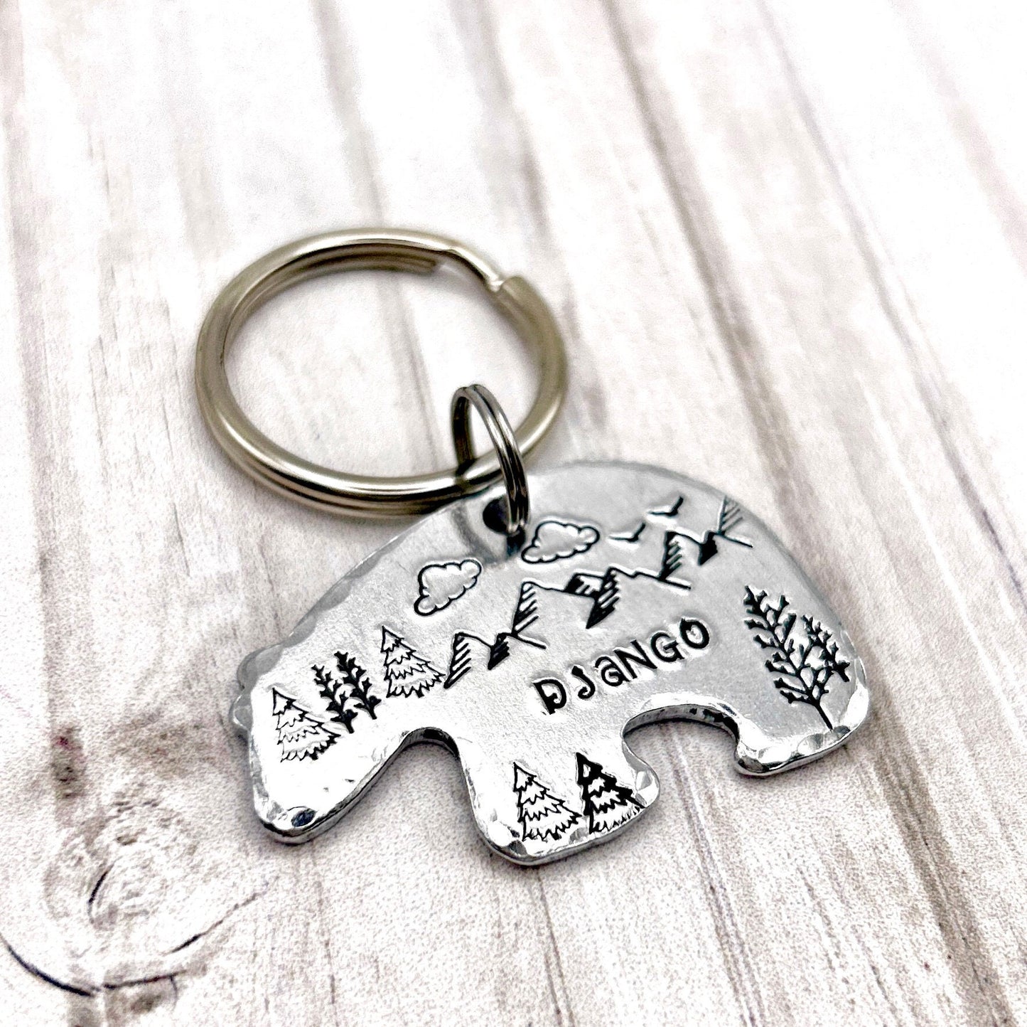 Médaille de Chien Personnalisée, Médaillon Ours, Médaille Personnalisée Ours