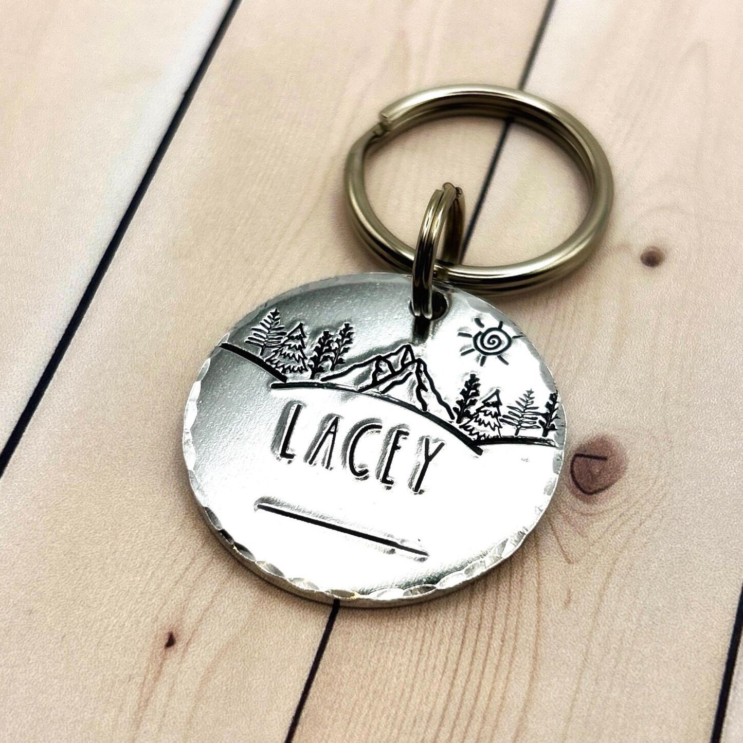 Personalized Dog Tag, Engraved Dog Tag, Mountain Dog ID Tag