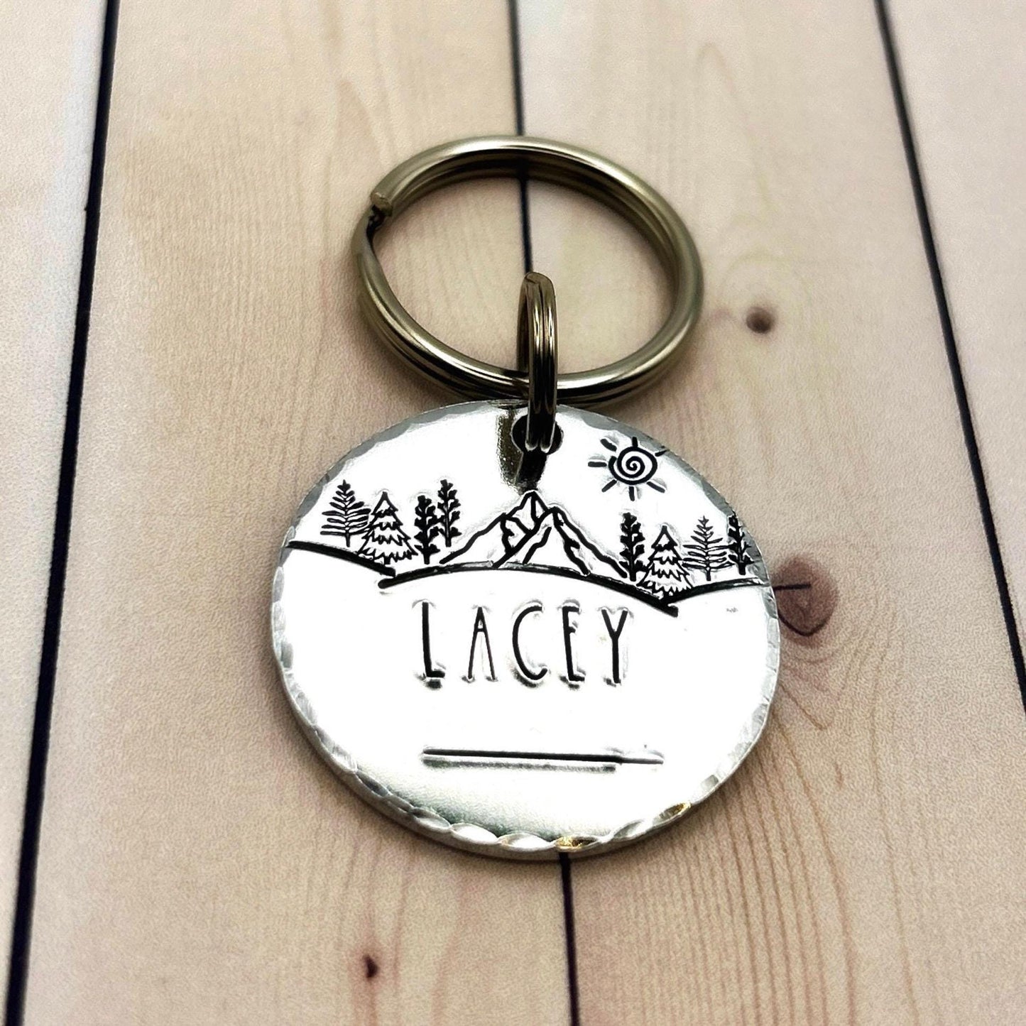 Personalized Dog Tag, Engraved Dog Tag, Mountain Dog ID Tag