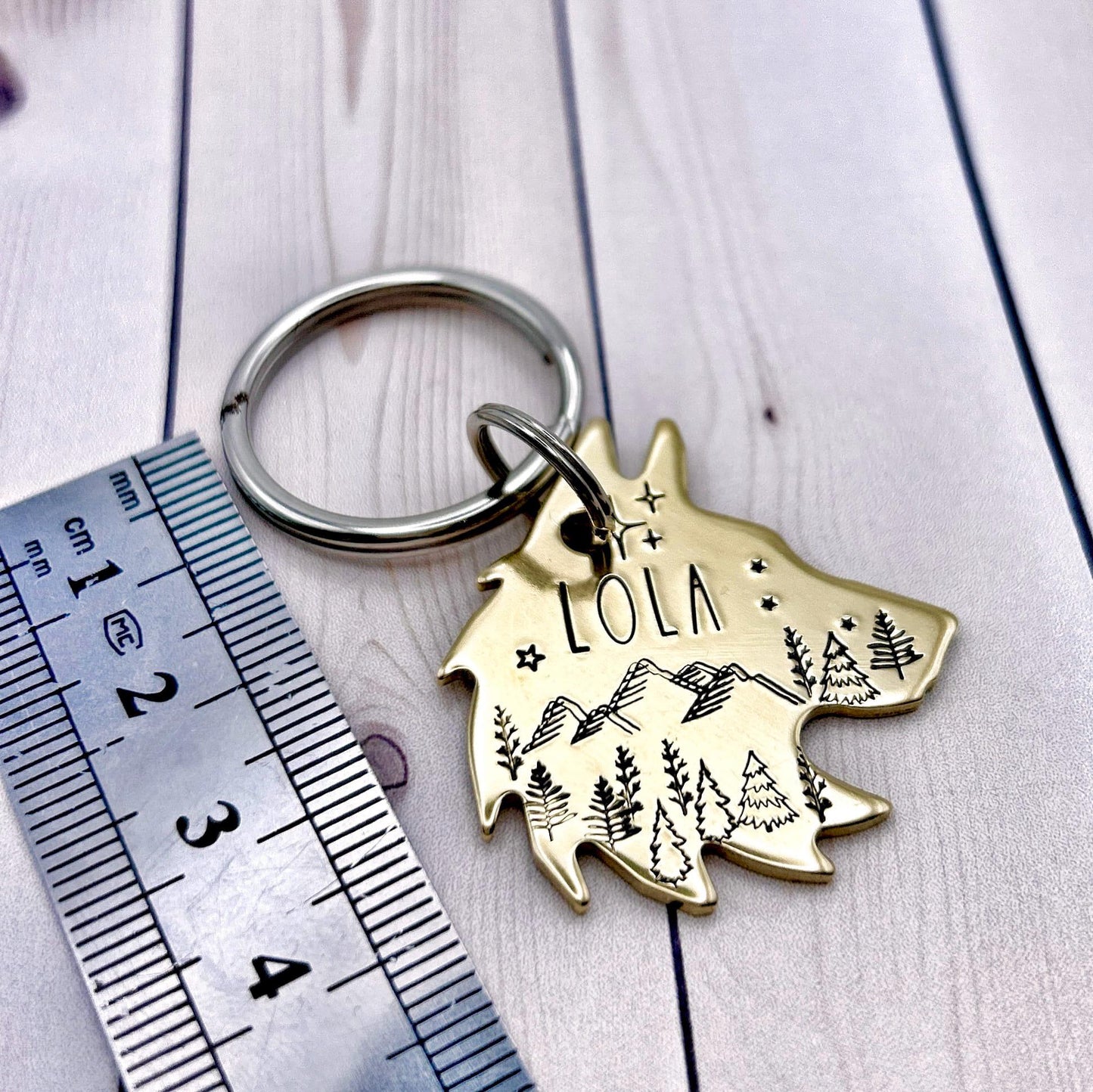 Médaille de Chien Personnalisée, Médaillon Chien Tête de Loup, Médailles pour Animaux