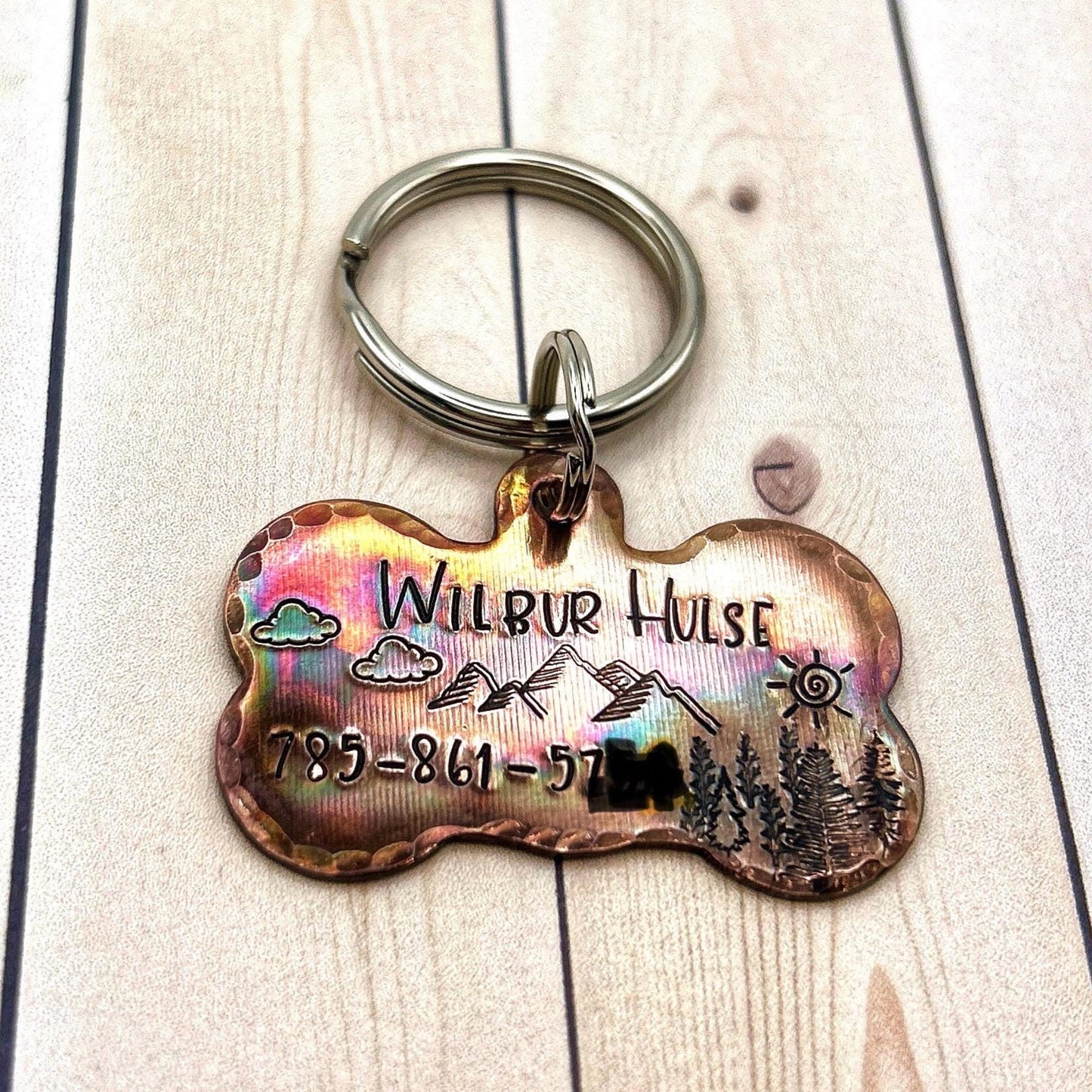 Personalized Dog Tag, Wolf Head Dog Tag