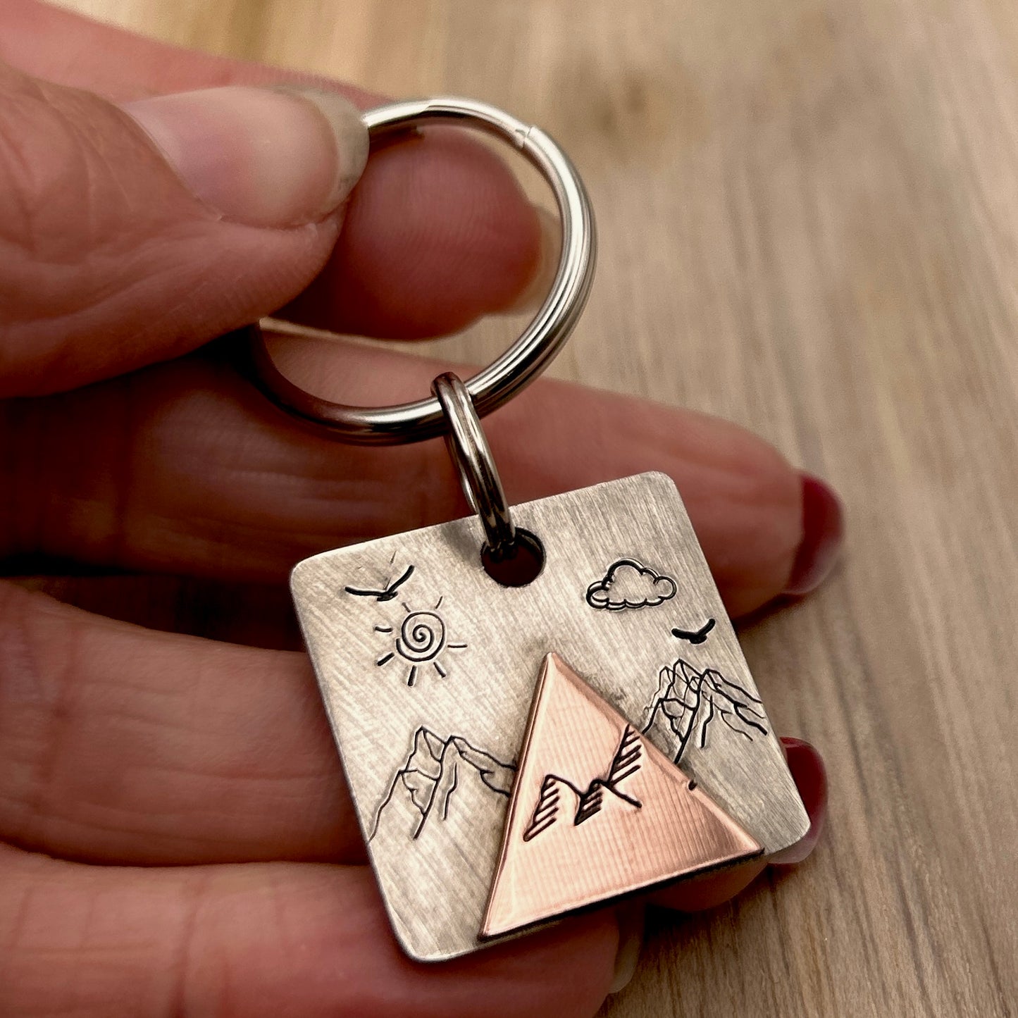 Strong Dog Tag with Mountain Design