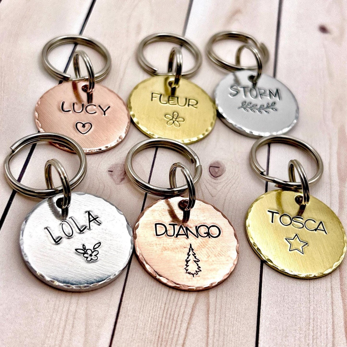 Dog ID Tag, Customizable Tag, Engraved Brass Tag