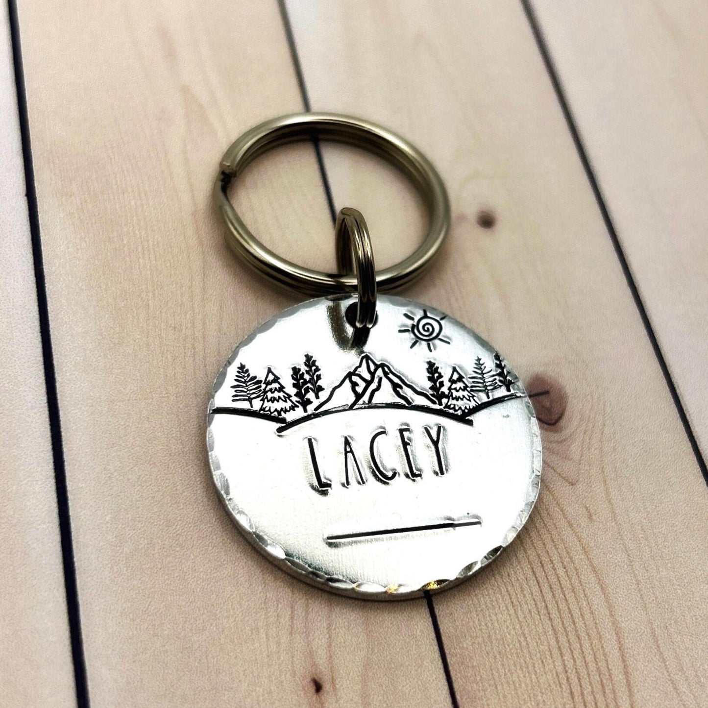 Personalized Dog Tag, Engraved Dog Tag, Mountain Dog ID Tag