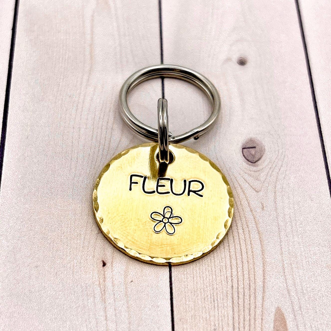 Dog ID Tag, Customizable Tag, Engraved Brass Tag