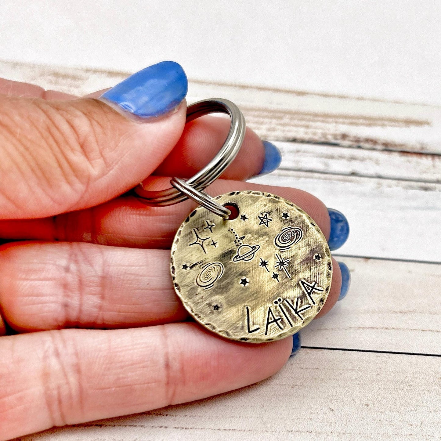 Personalized Dog Tag, Customizable Dog Tag, Space and Planets