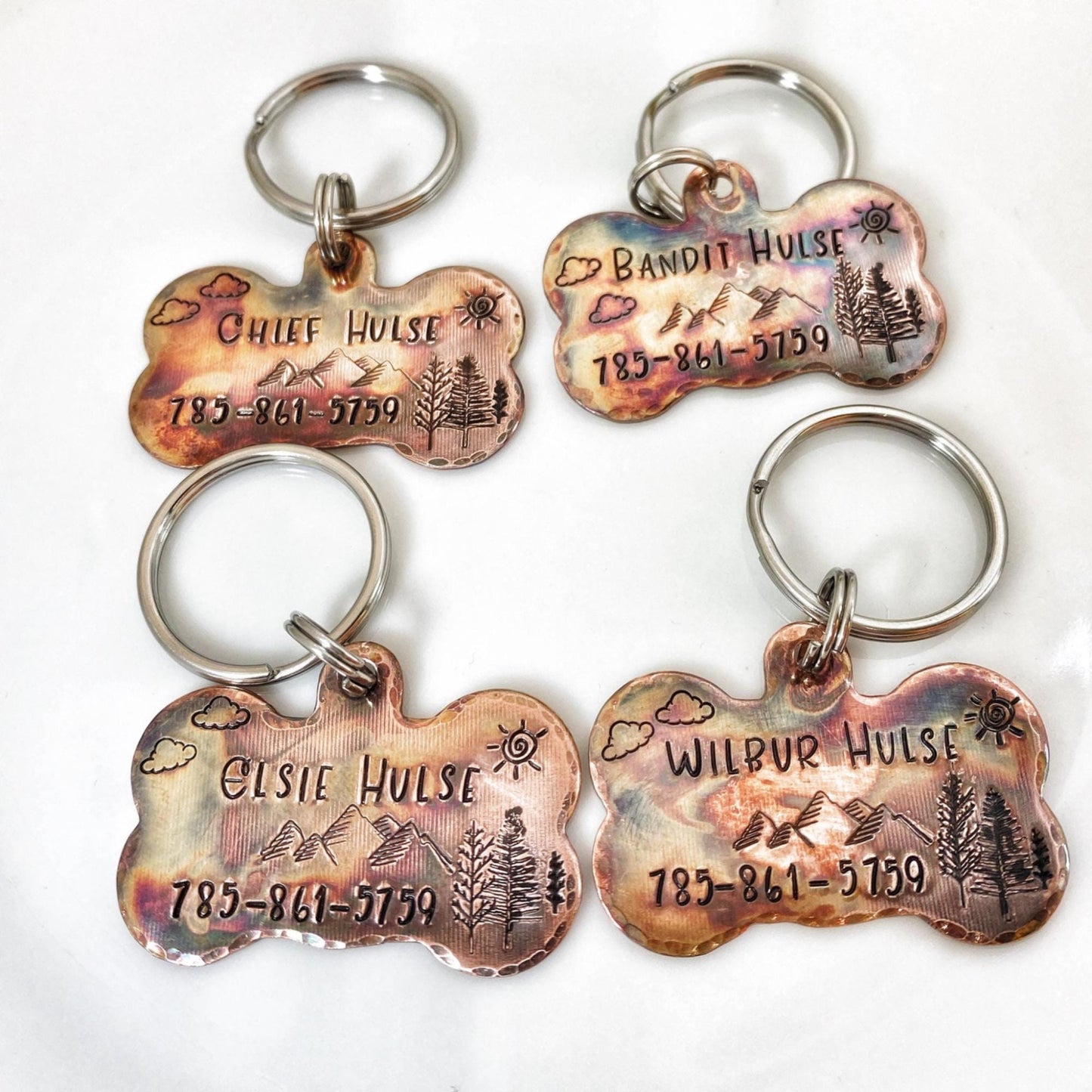 Personalized Dog Tag, Wolf Head Dog Tag