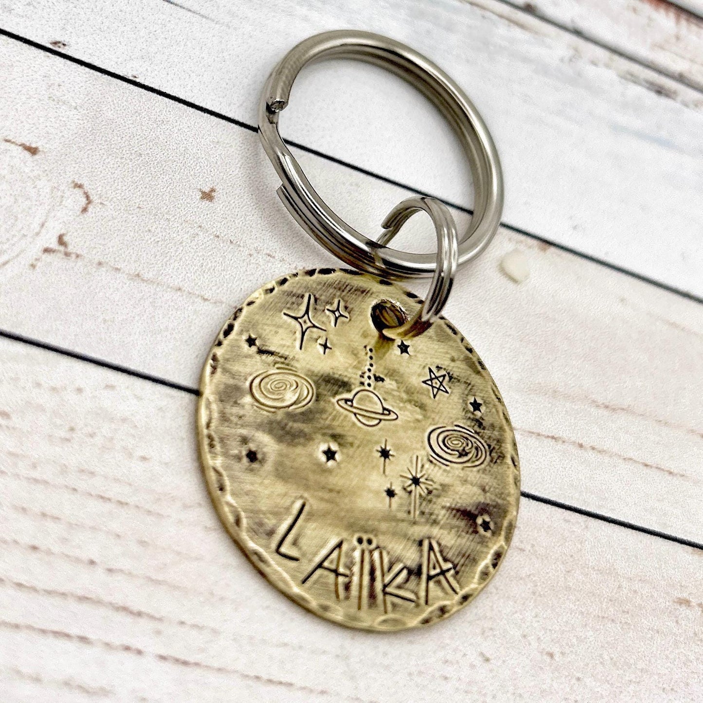 Personalized Dog Tag, Customizable Dog Tag, Space and Planets