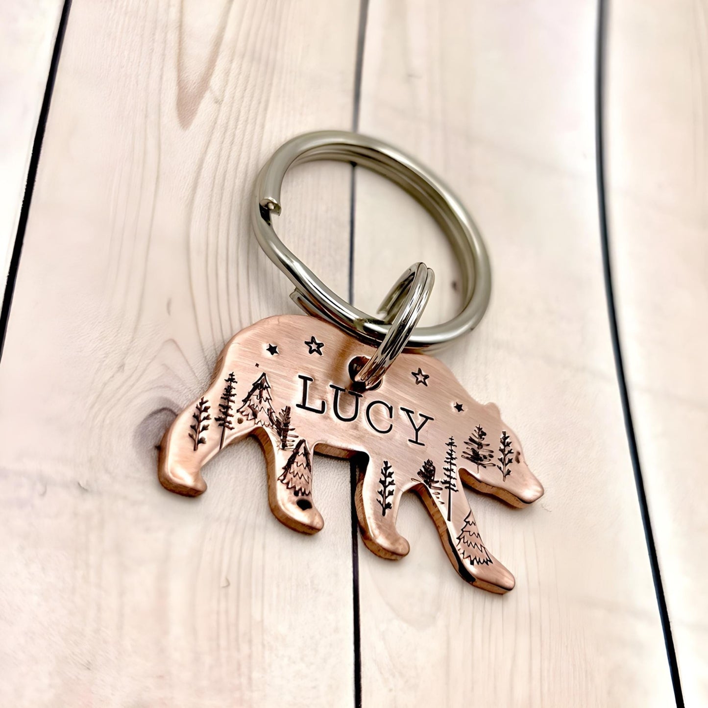 Bear Dog Tag, Nature Dog Tag, Personalized Dog Tag
