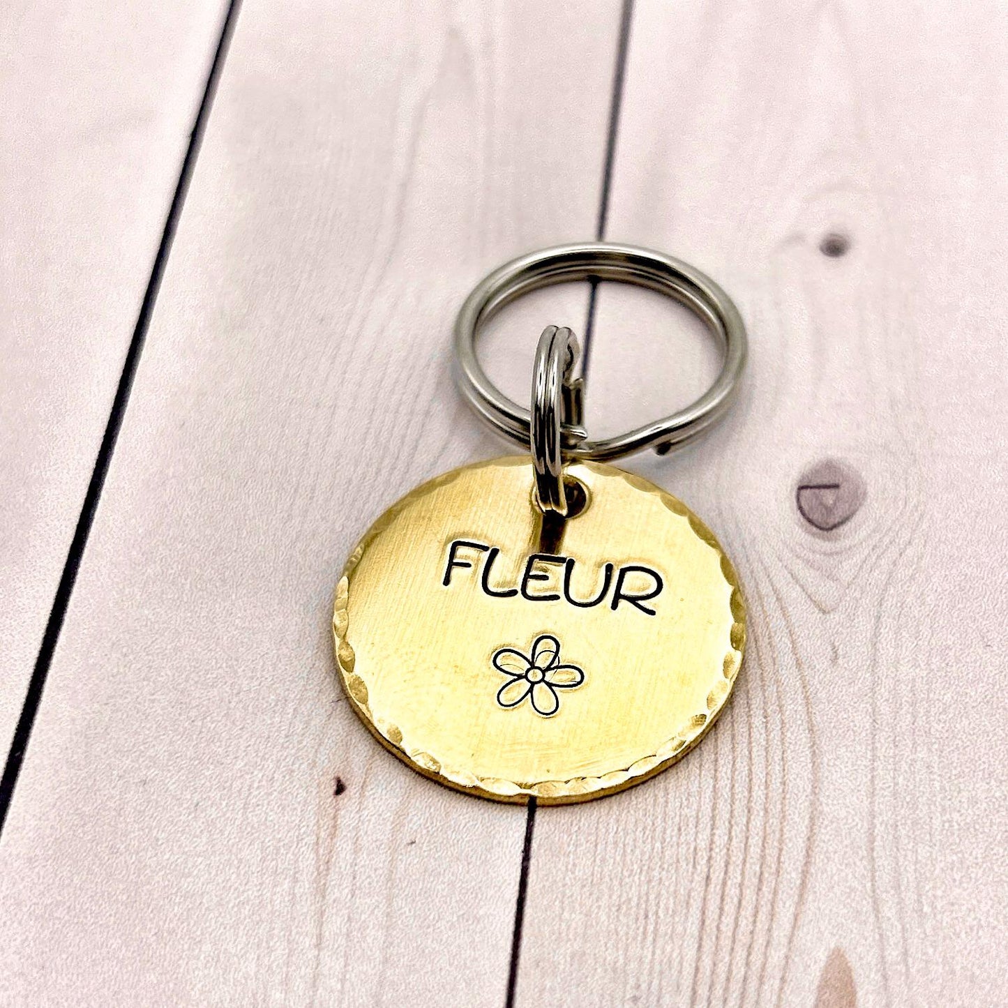 Dog ID Tag, Customizable Tag, Engraved Brass Tag