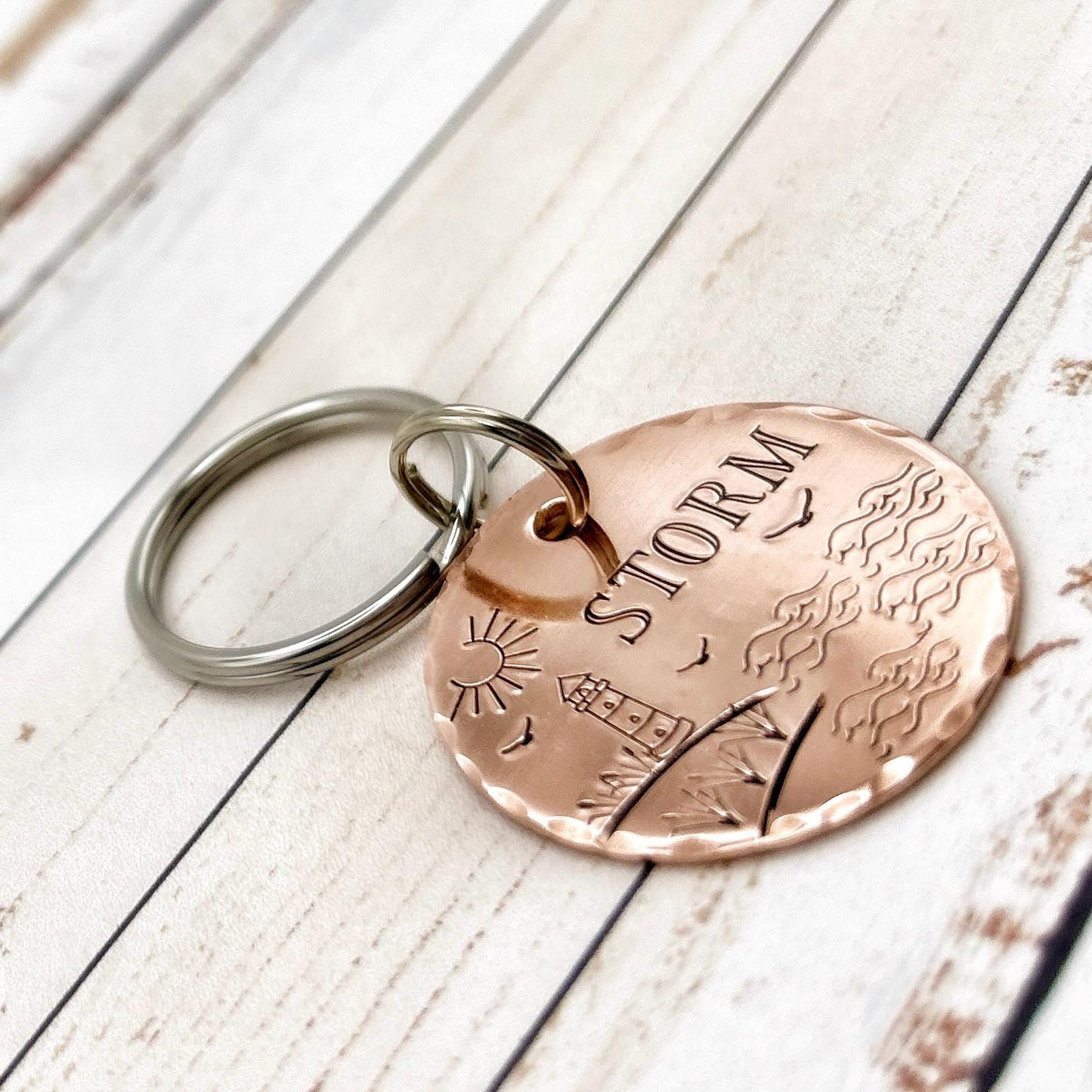 Dog ID Tag, Customizable Dog Tag, Seaside Tag