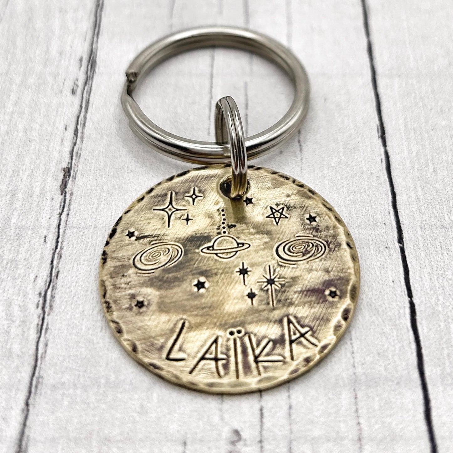 Personalized Dog Tag, Customizable Dog Tag, Space and Planets