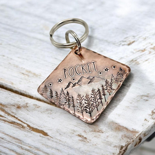 Copper Dog Tag, Customizable Dog Tag, Handmade, Personalized Dog Tag