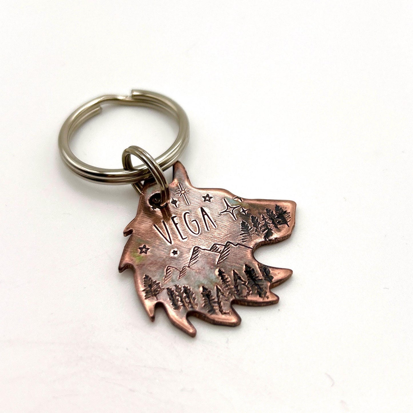 Personalized Dog Tag, Wolf Head Dog Tag