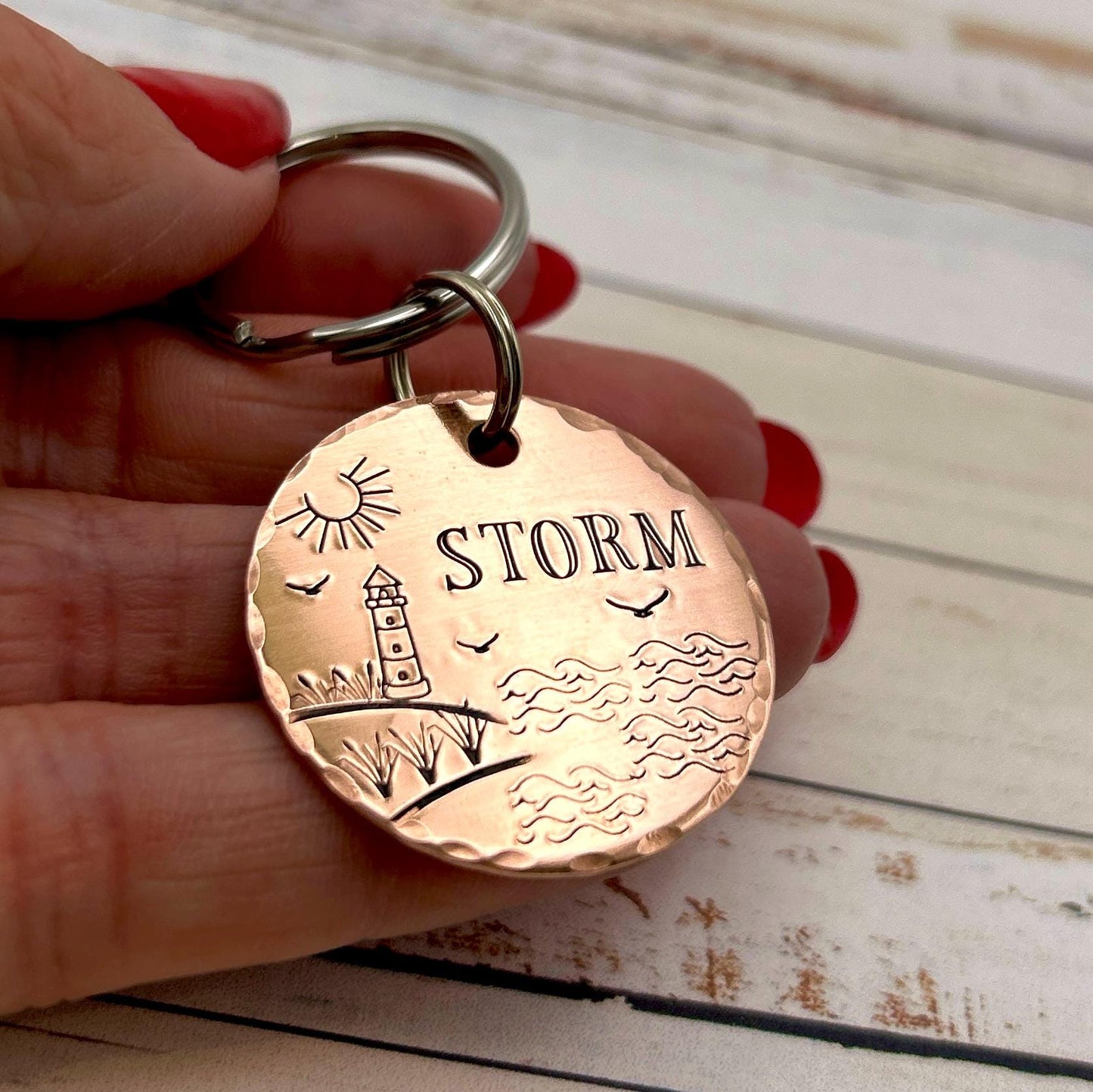 Dog ID Tag, Customizable Dog Tag, Seaside Tag