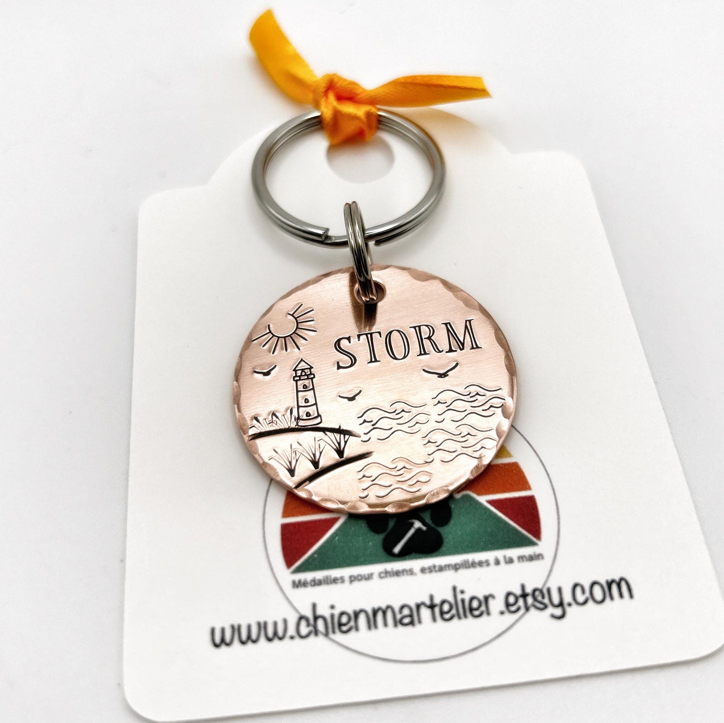 Dog ID Tag, Customizable Dog Tag, Seaside Tag