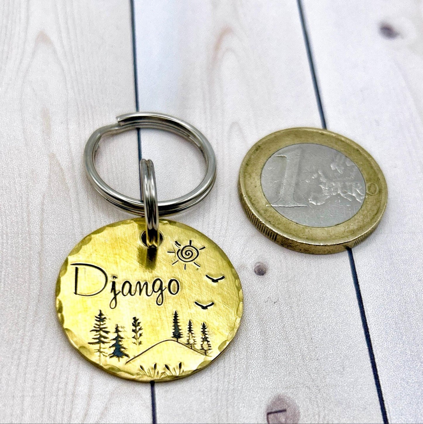 Dog ID Tag, Customizable Dog Tag, Dog Tag with Trees