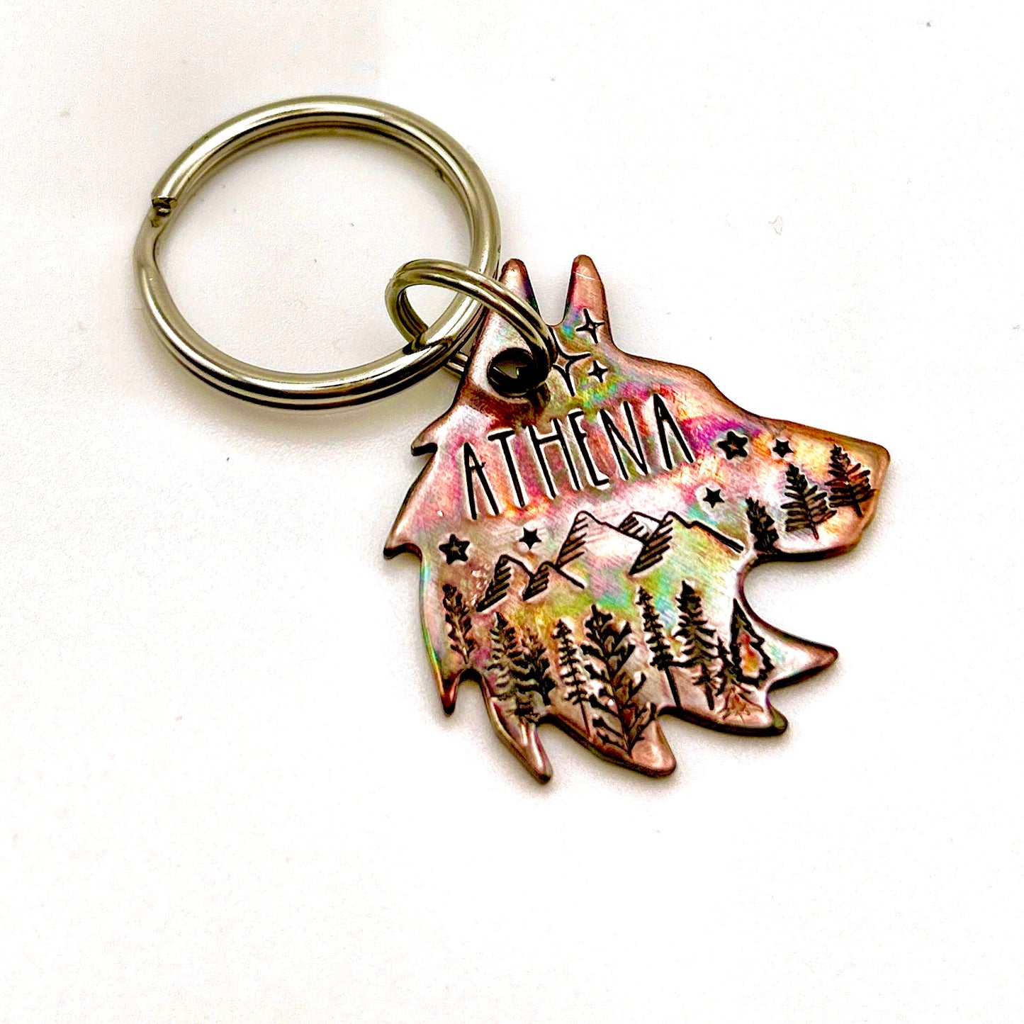 Médaille de Chien Personnalisée, Médaillon Chien Tête de Loup