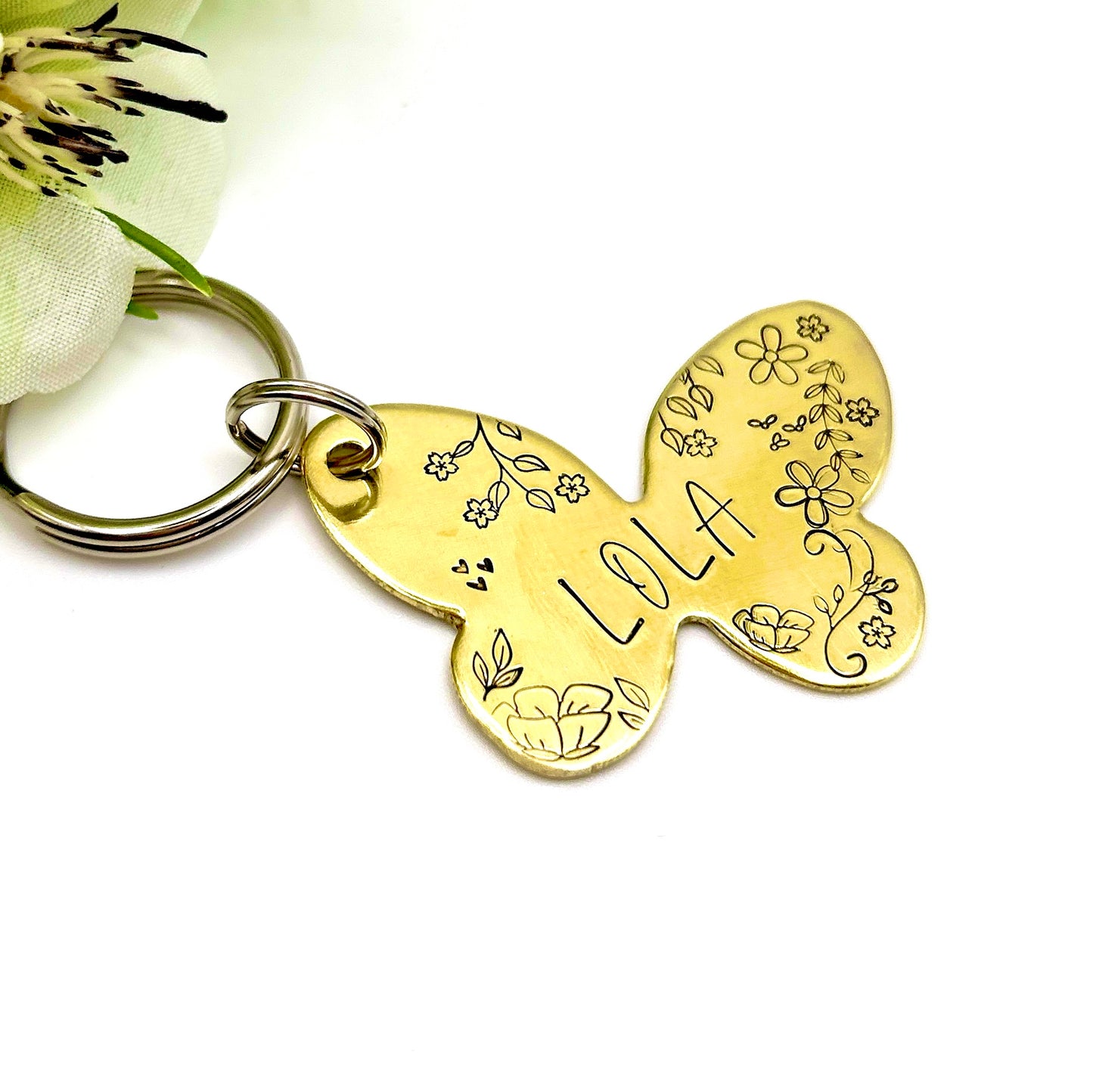 Médaille en forme de papillon pour chien - Médaillon chien personnalisée