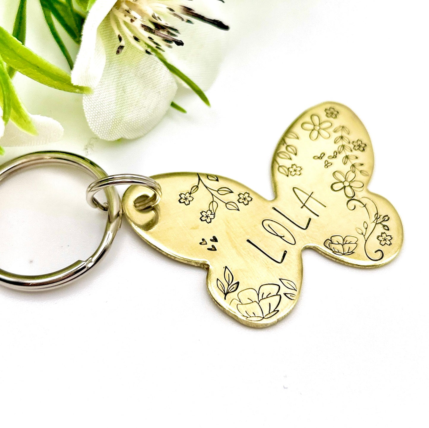 Médaille en forme de papillon pour chien - Médaillon chien personnalisée