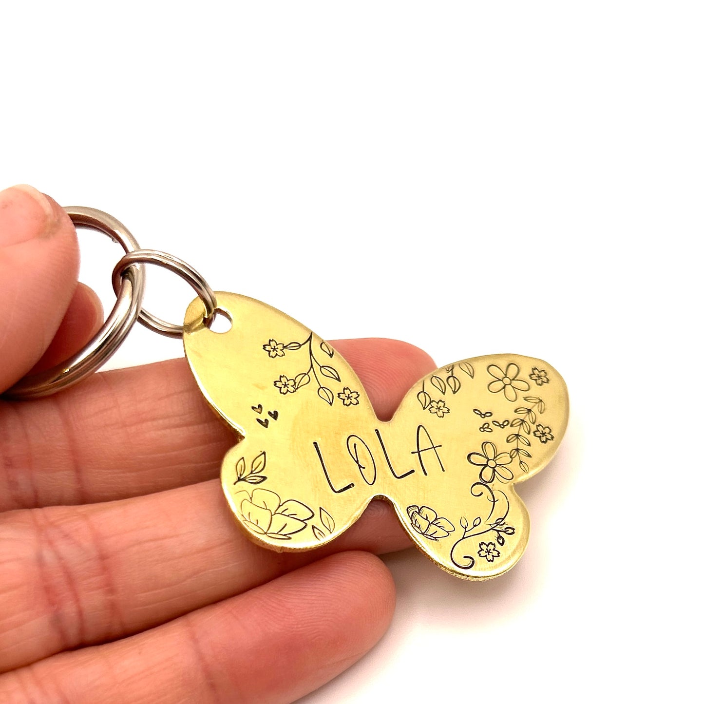 Médaille en forme de papillon pour chien - Médaillon chien personnalisée