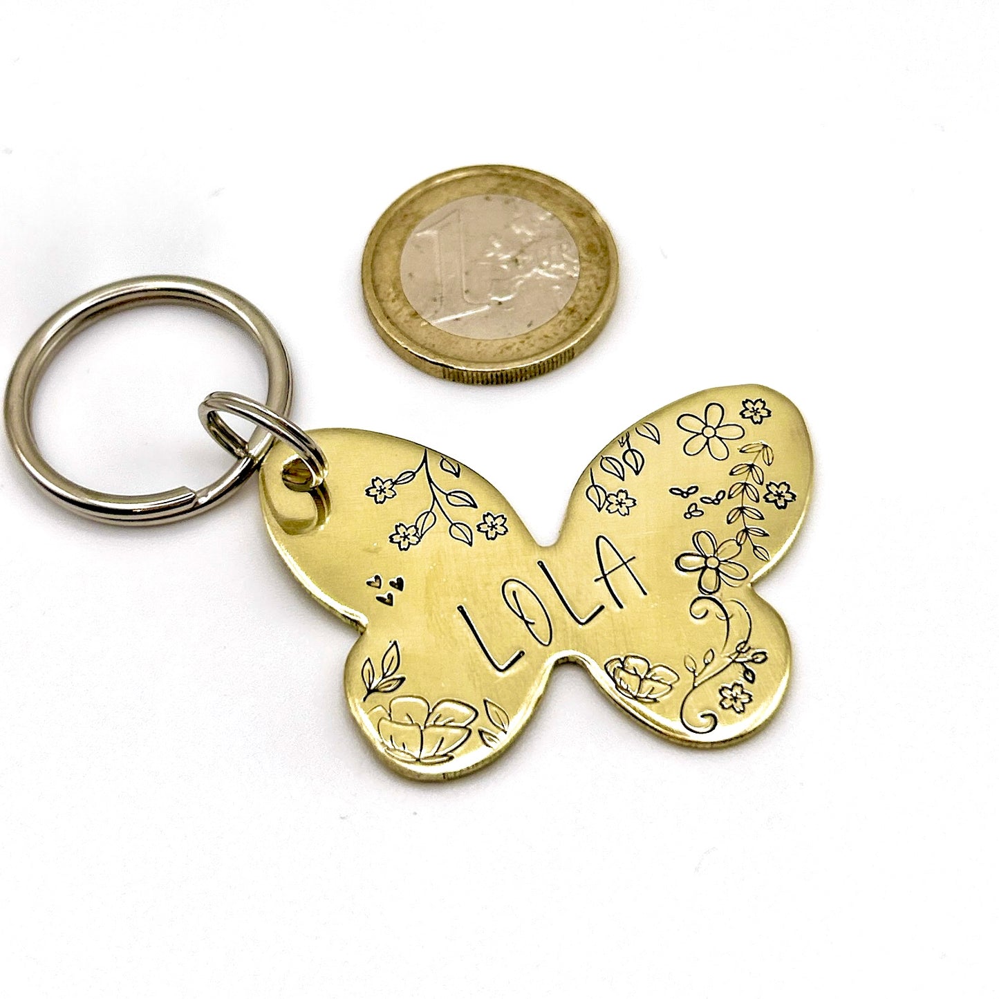 Médaille en forme de papillon pour chien - Médaillon chien personnalisée