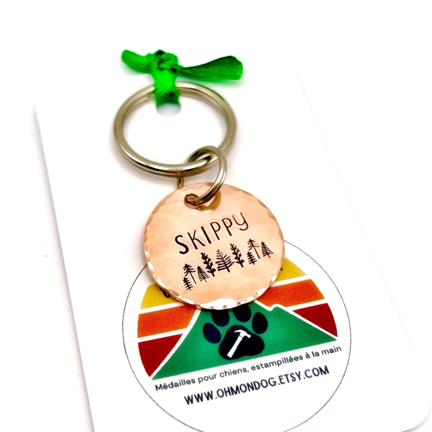 Dog ID Tag, Customizable Dog Tag, Trees and Forest