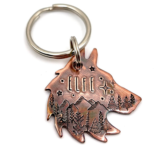 Médaille de Chien Personnalisée, Médaillon Chien Tête de Loup