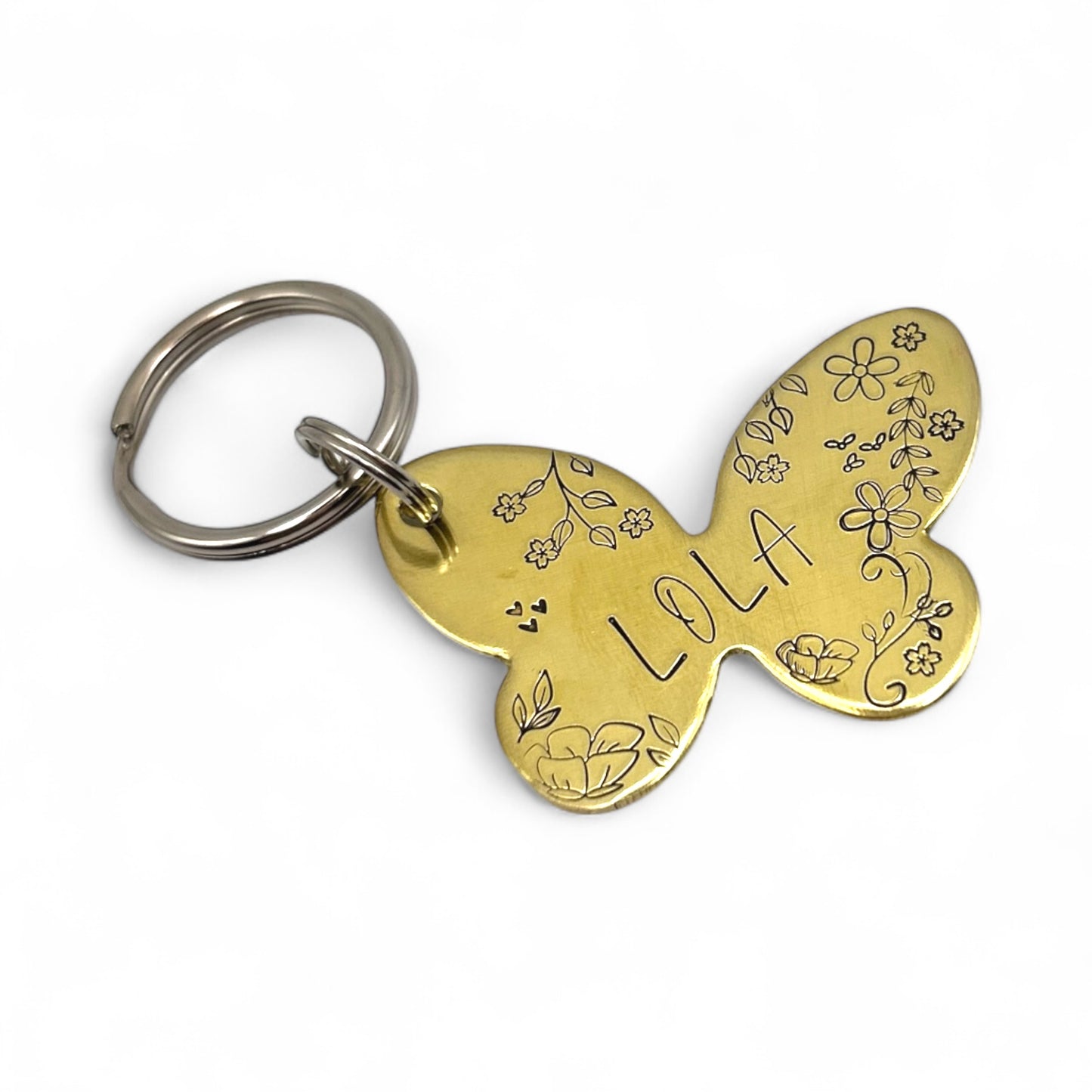 Médaille en forme de papillon pour chien - Médaillon chien personnalisée