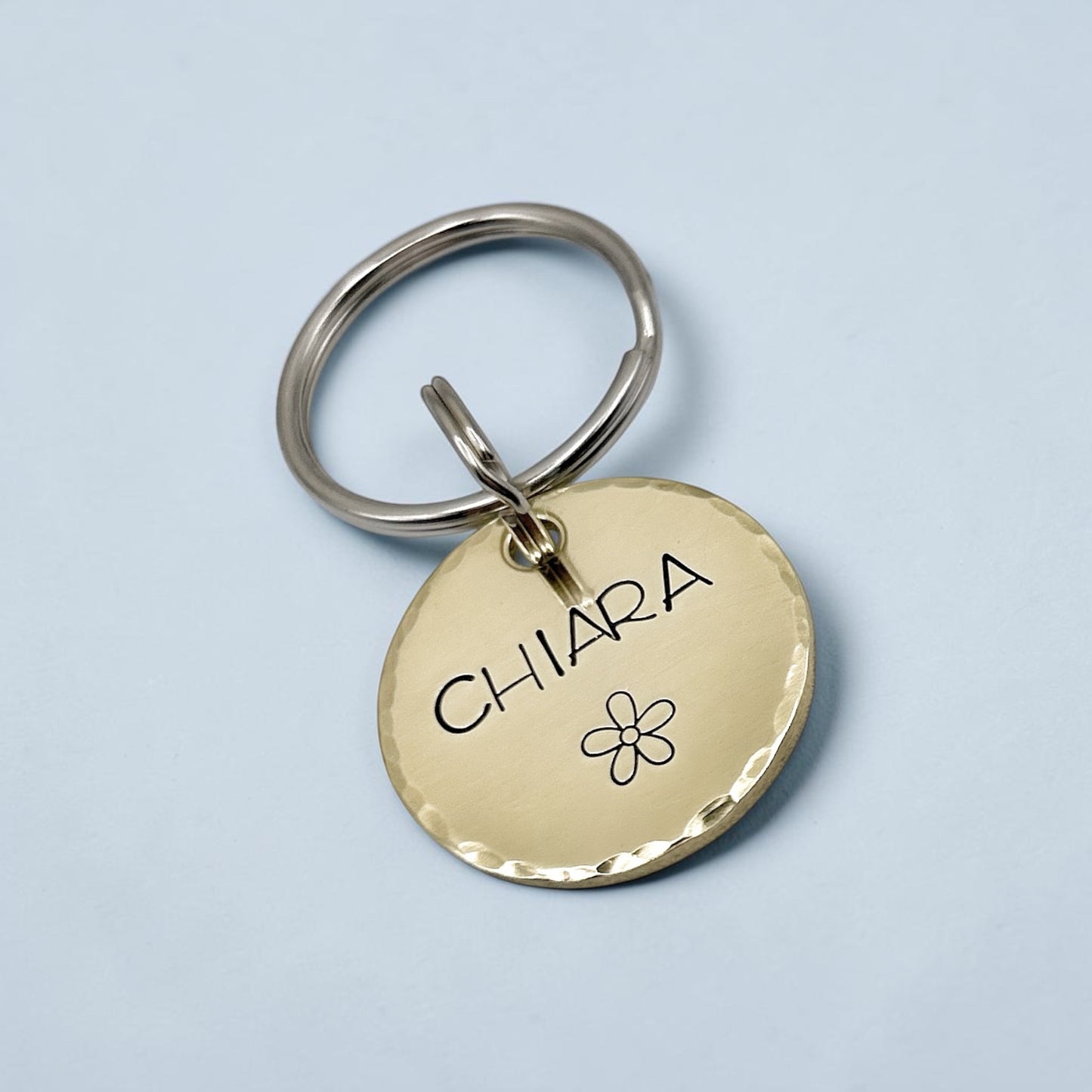 Dog ID Tag, Customizable Tag, Engraved Brass Tag