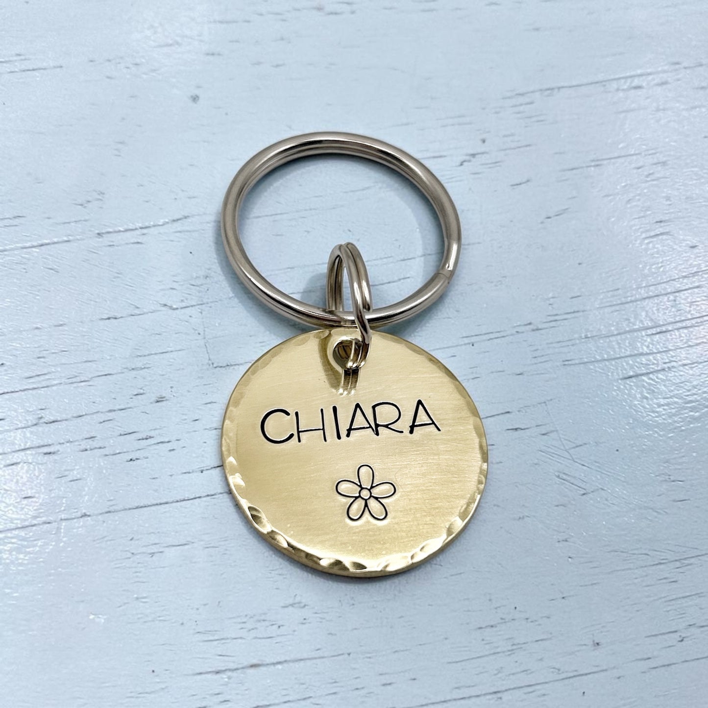 Dog ID Tag, Customizable Tag, Engraved Brass Tag
