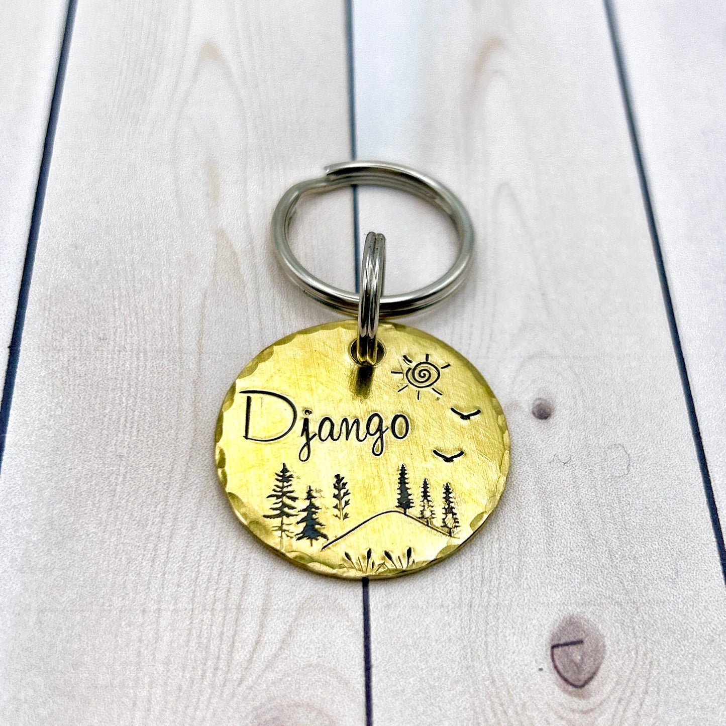 Dog ID Tag, Customizable Dog Tag, Dog Tag with Trees