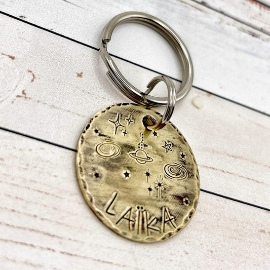 Personalized Dog Tag, Customizable Dog Tag, Space and Planets