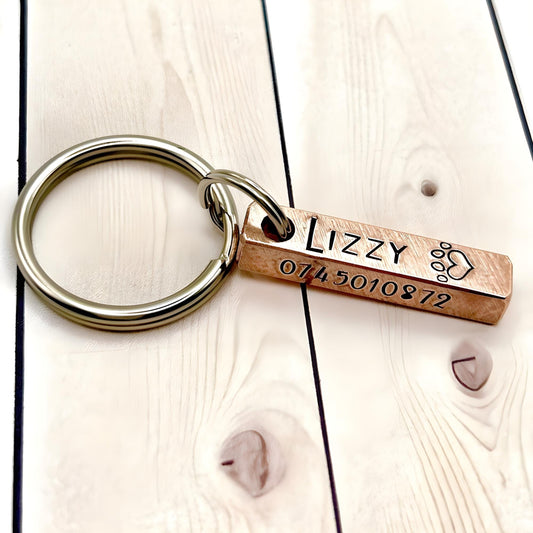 Dog ID Tag, Engraved Dog Tag, Copper Bar Dog Tag